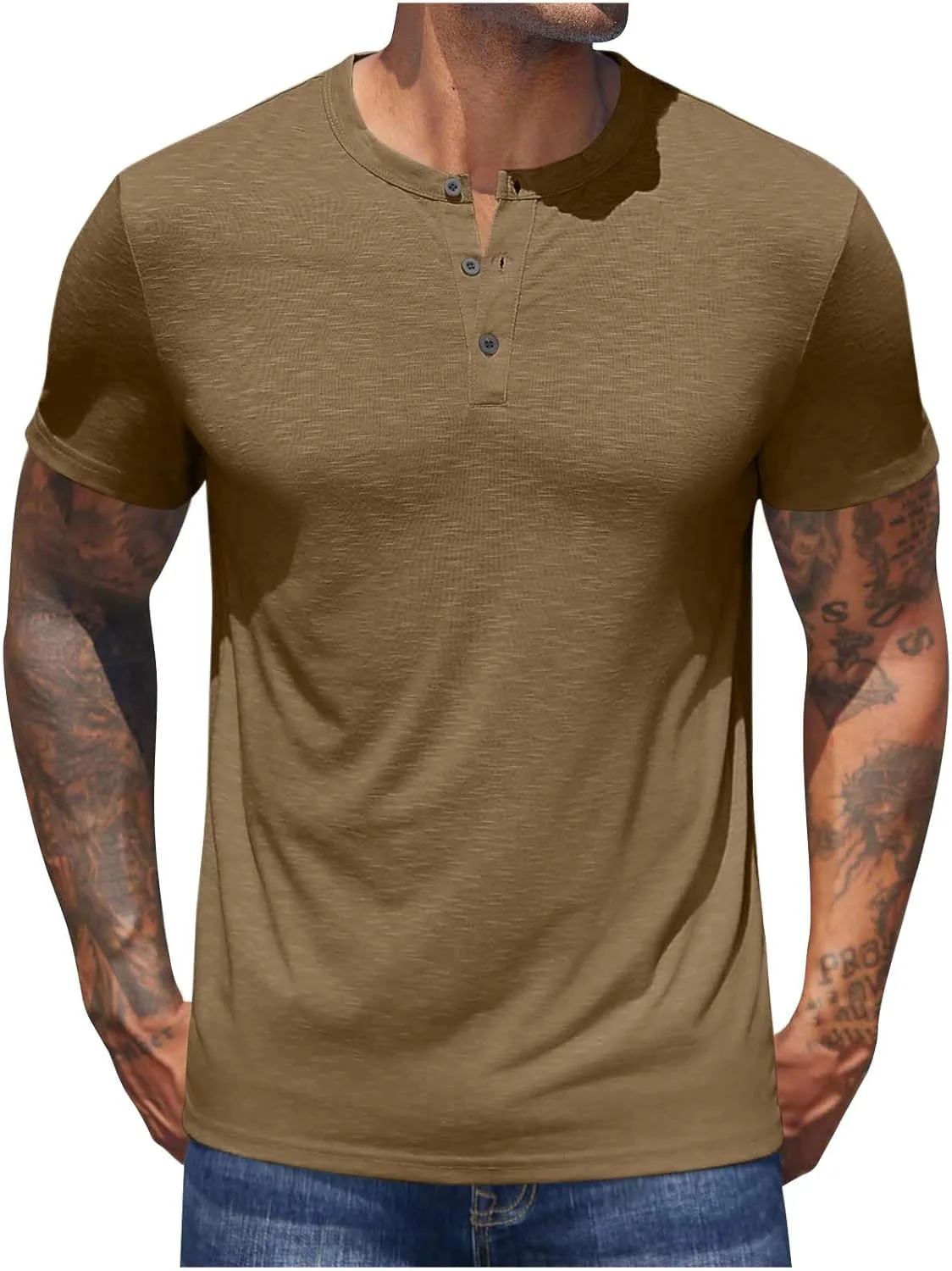 

Мужская футболка Henley с коротким рукавом для тренировок