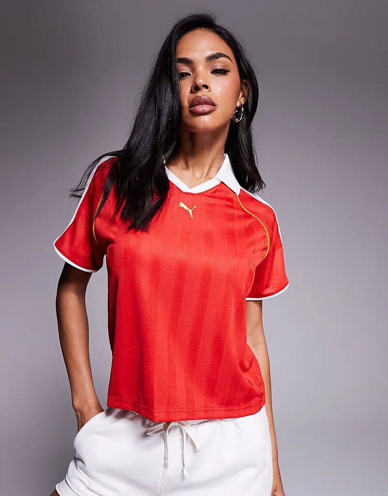 

Футболка Puma T7 в свободном красном цвете на все времена