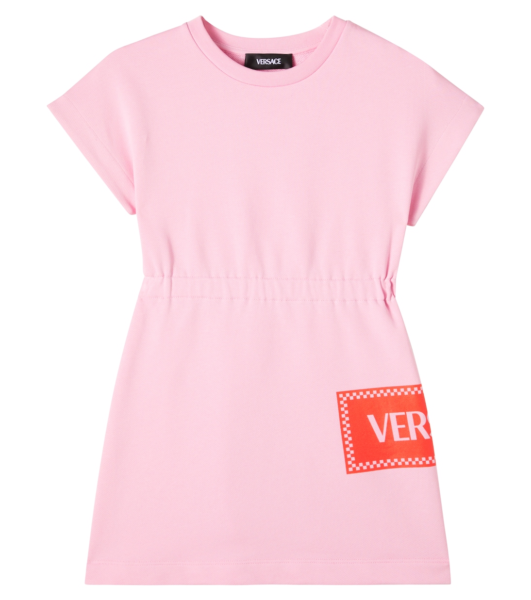 

Винтажное хлопковое платье-свитшот в стиле 90-х Versace Kids, Pastel Pink+Fire Orange
