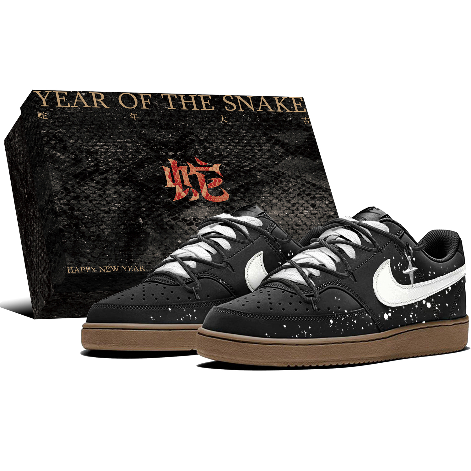 

Кроссовки для скейтбординга Court Vision 1 мужские низкие Nike, черный/белый