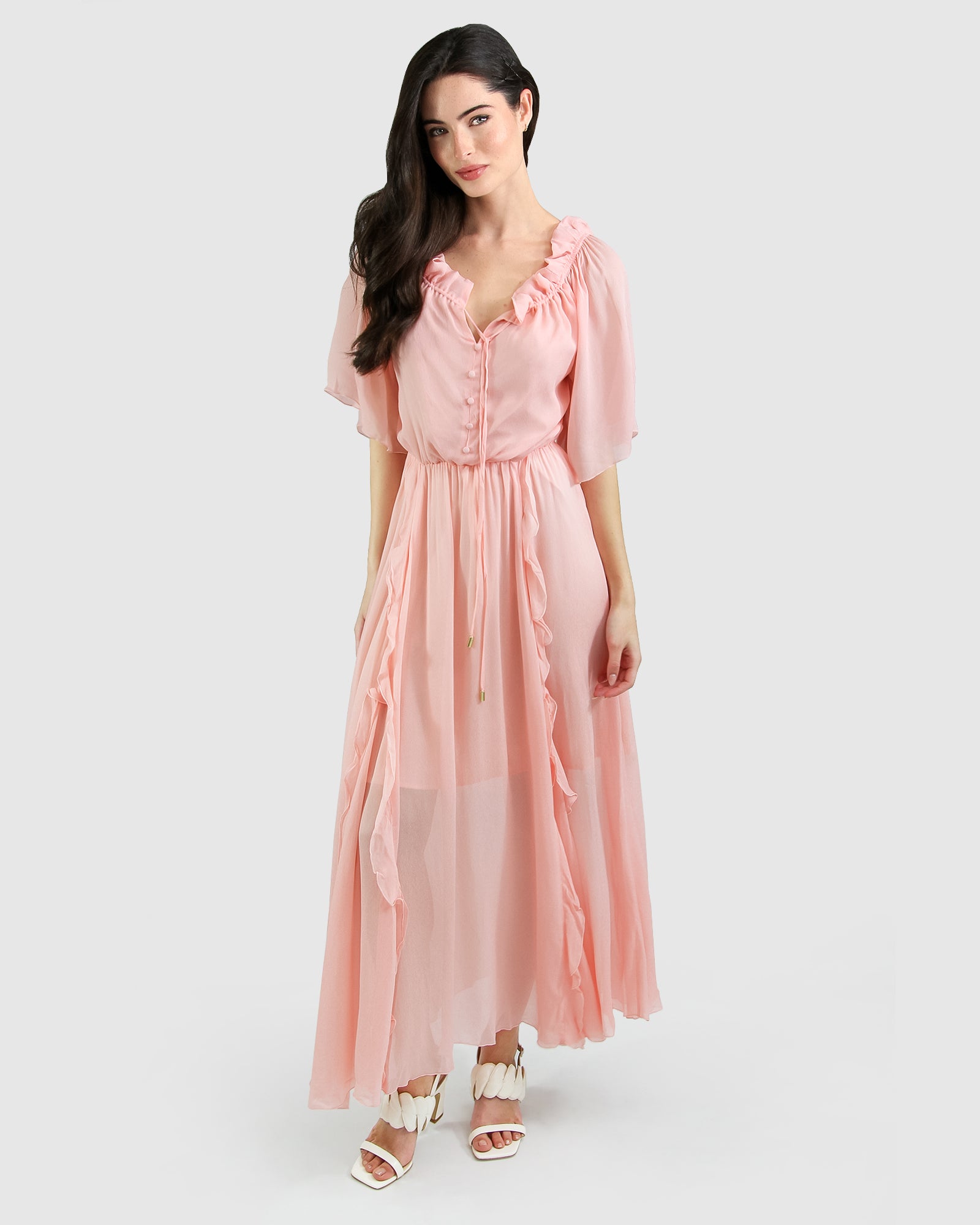 

Платье миди Amour Amour с оборками Belle&Bloom, цвет desert rose