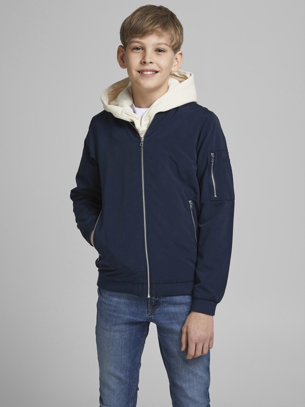 

Куртка-бомбер JJERUSH Jack & Jones Junior, цвет navy blazer