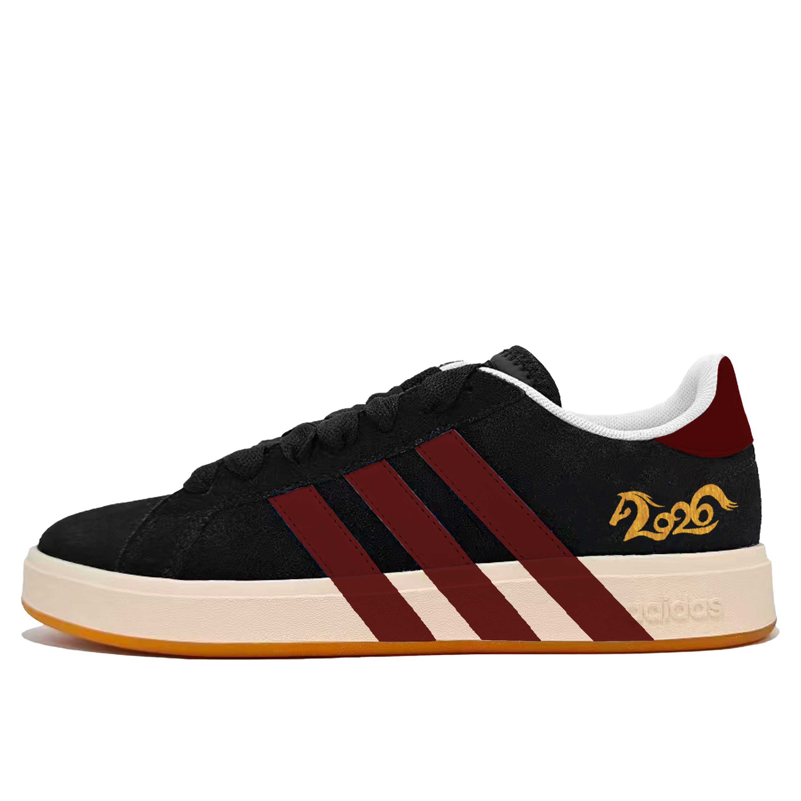 

Кроссовки для скейтбординга Unisex Low top Burgundy Adidas, черный бордовый