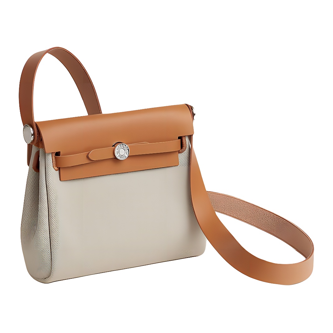 HERMES Сумка через плечо Herbag Zip Canvas с кожаными вставками — фото 2