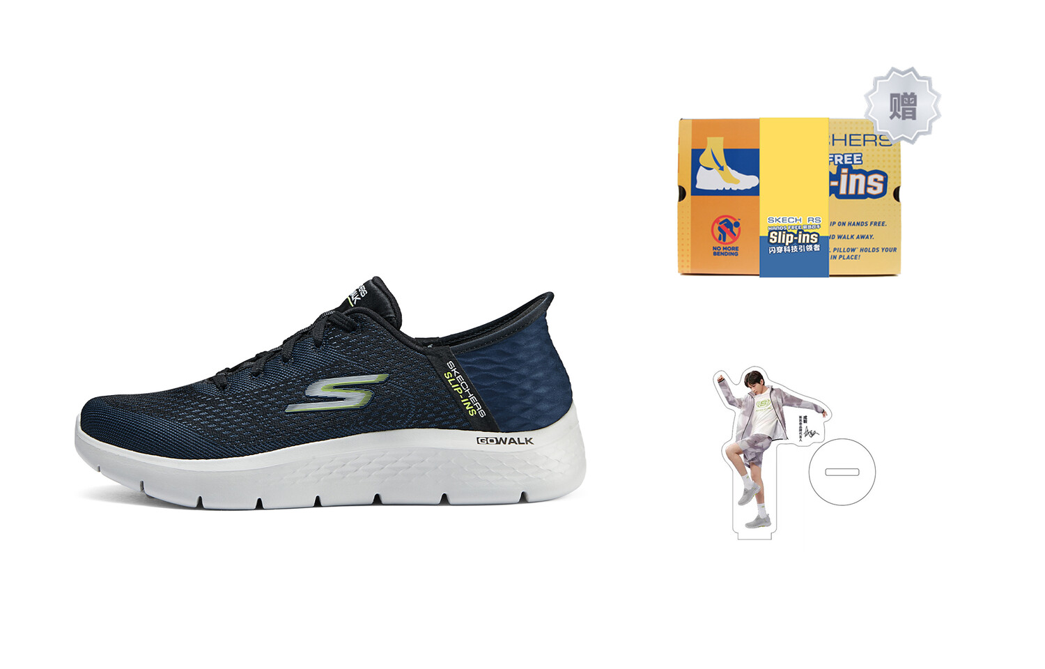 

Кроссовки мужские Slip Ins с низким верхом, синие Skechers