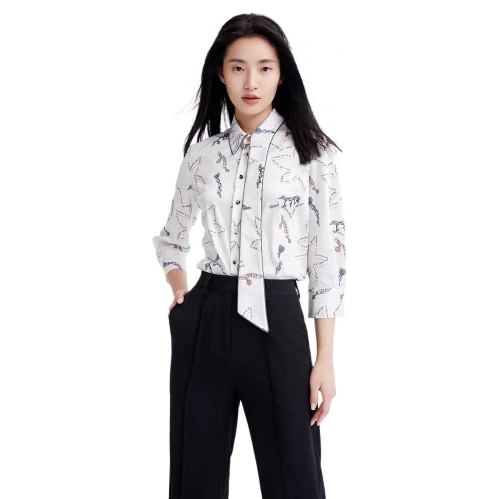 

Рубашка с длинным рукавом Lily French Print, белый