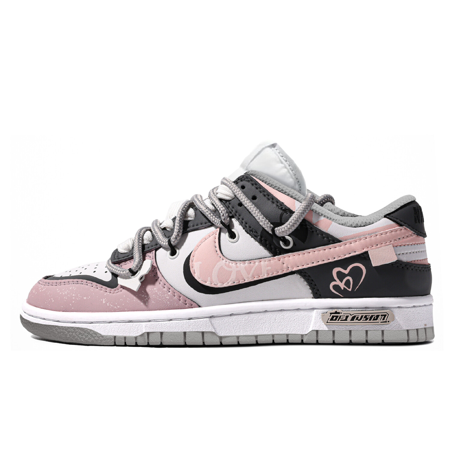 

Кроссовки Nike Dunk Skateboarding Shoes Men Low-top Pink/Black, черный/розовый