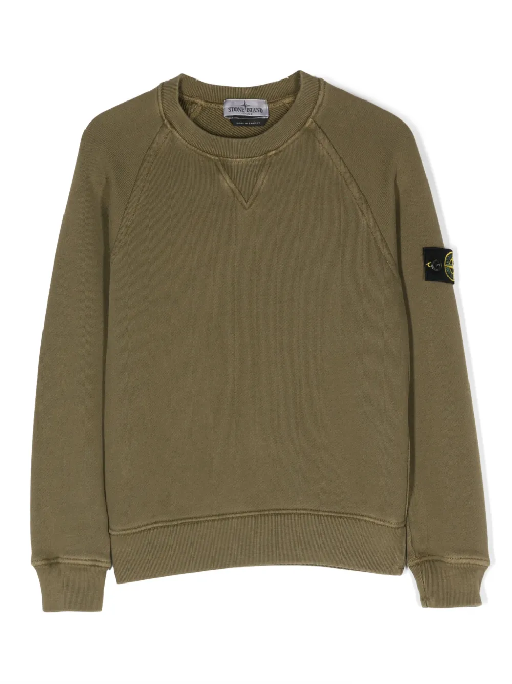 

Хлопковая толстовка с нашивкой в виде компаса Stone Island Junior, зеленый