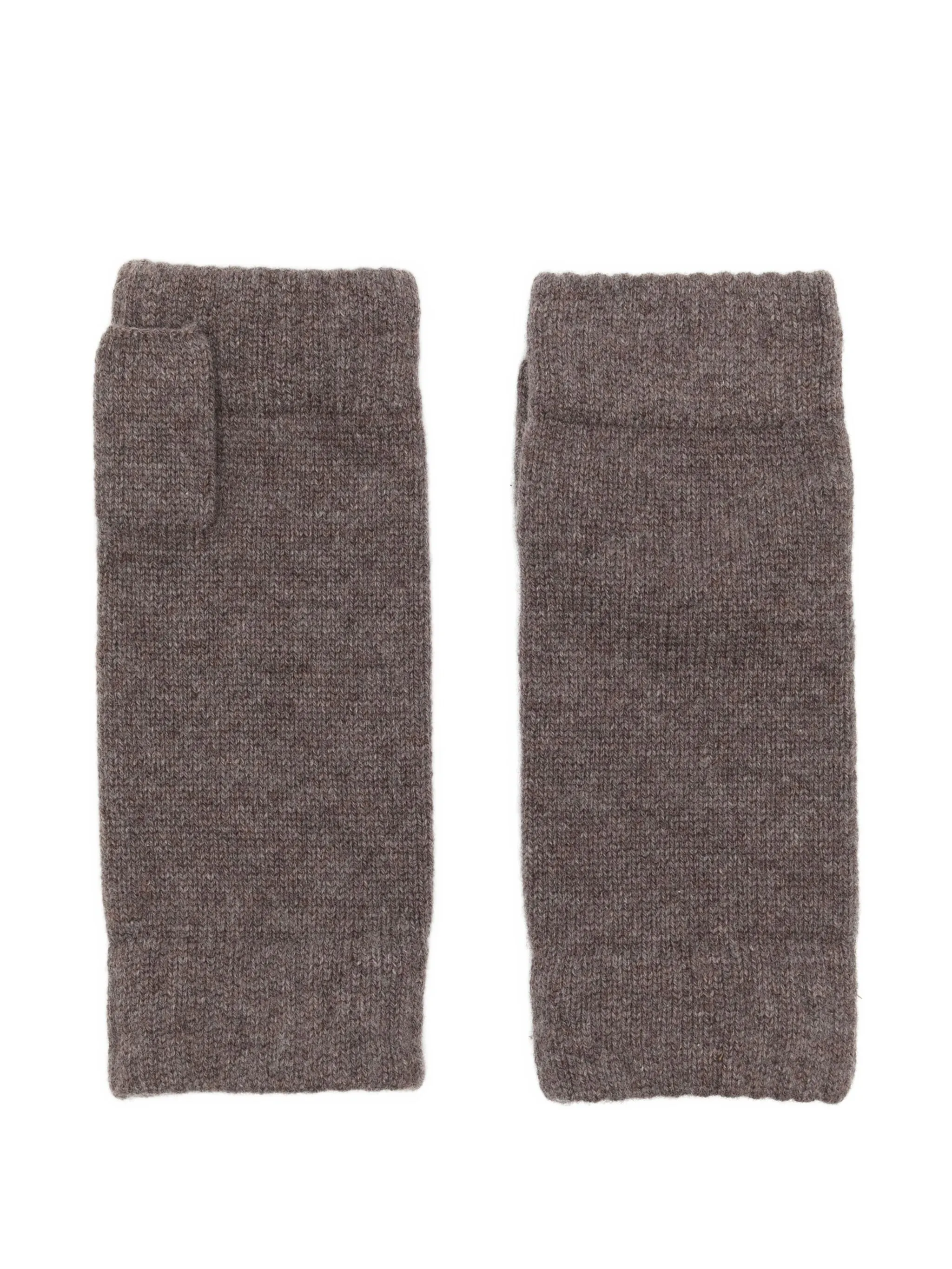 

Кашемировые перчатки-митенки N.Peal, коричневый