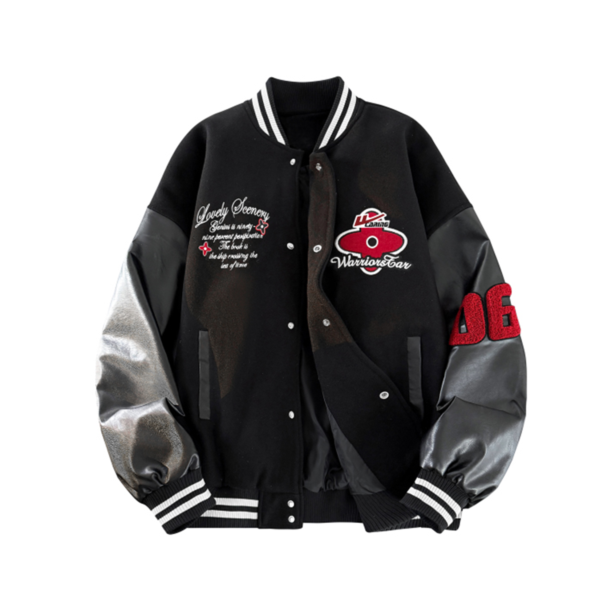 

Бейсбольная куртка Huichao Riding The Wind Collection Unisex WARRIOR, черный (diy badge)