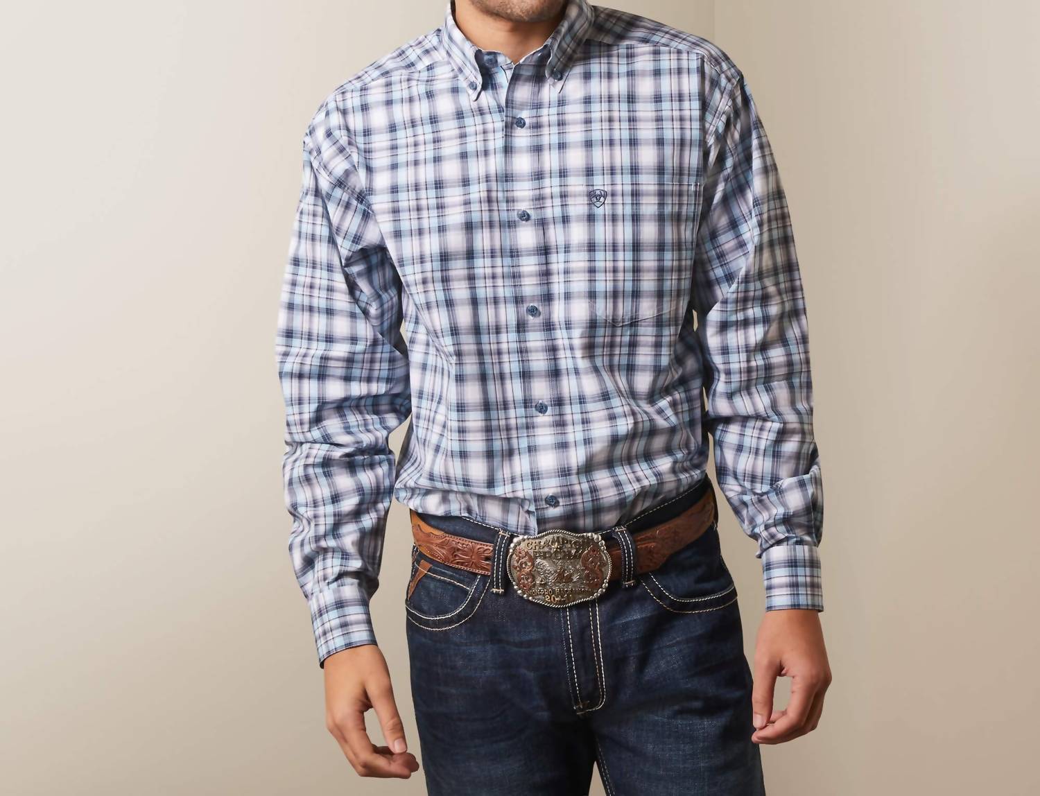 

Рубашка Pro Series Norbert Classic Fit белого/темно-синего цвета ARIAT