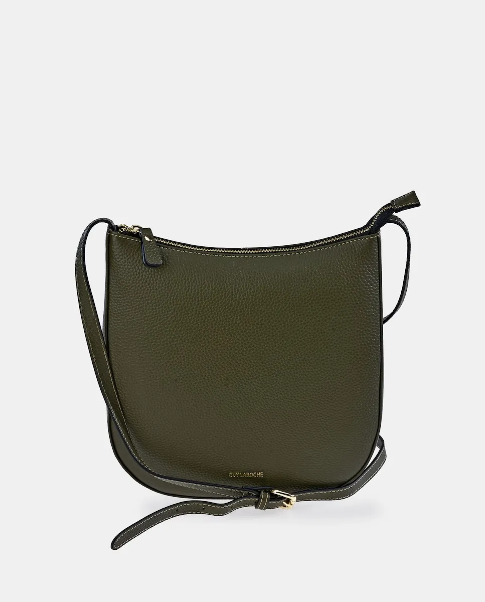 

Кожаная сумка через плечо с задним карманом Guy Laroche, темно-зеленый