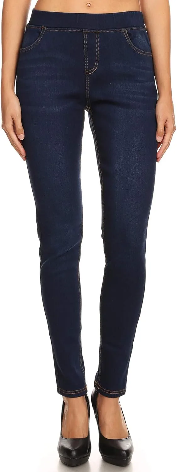 

Женские джинсы скинни на резинке джеггинги с карманами Regular - Plus Size Jvini