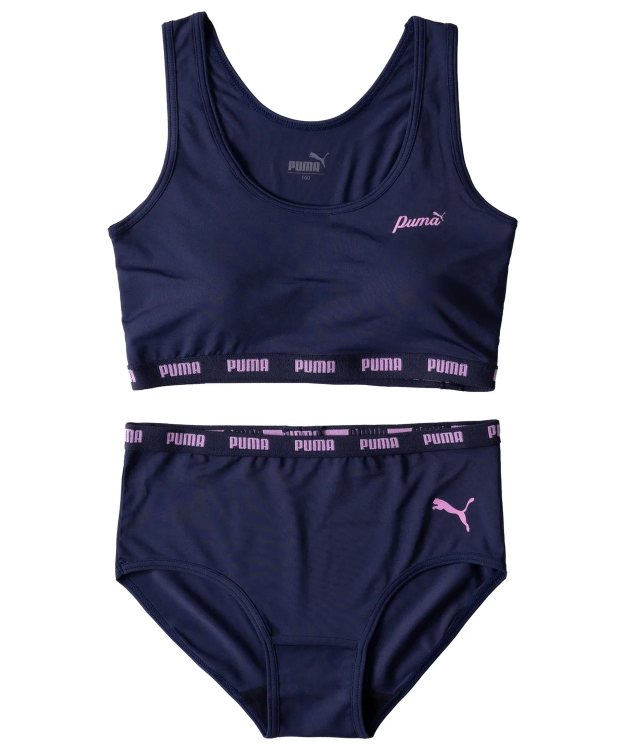 Спортивный бюстгальтер и шорты PUMA, набор, тёмно-синий