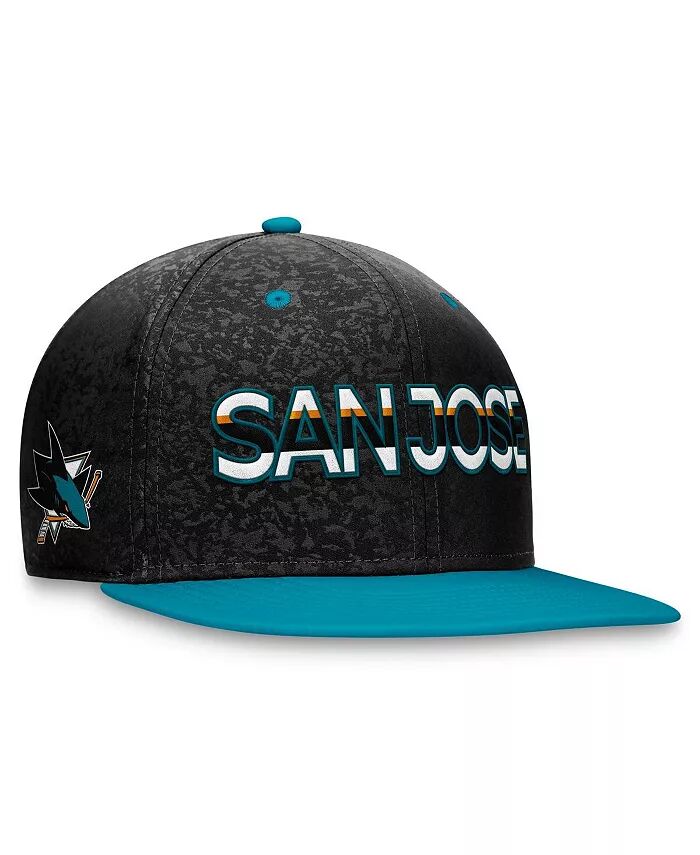 

Мужская черная, бирюзовая двухцветная бейсболка San Jose Sharks Authentic Pro Rink Snapback Fanatics, черный