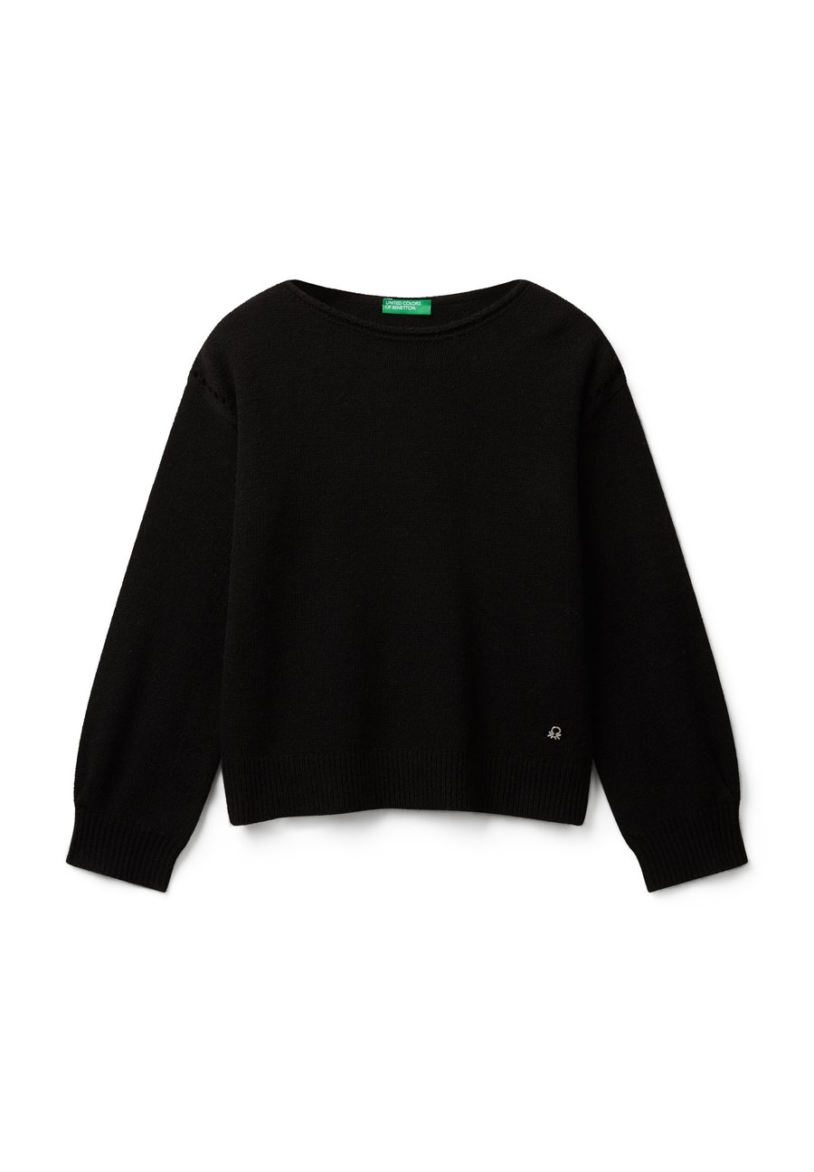 

Джемпер United Colors of Benetton WITH CABLE PATTERN AND SWAROVSKY LOGO, Black