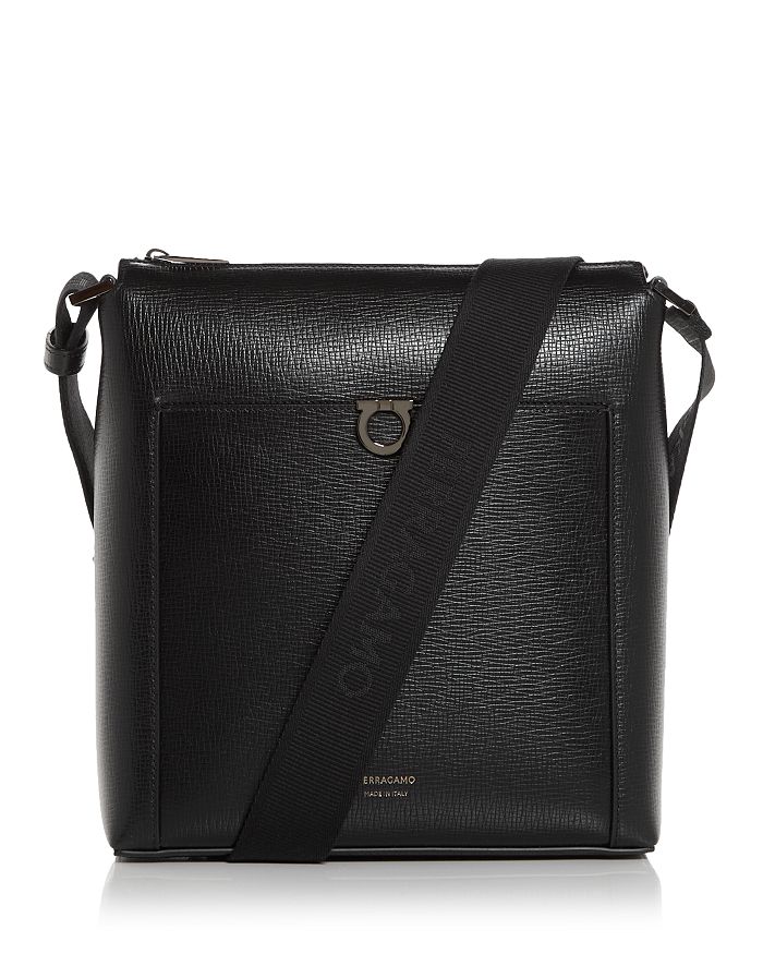

Кожаная сумка через плечо FERRAGAMO, черный