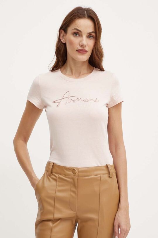 

Хлопковая футболка Armani Exchange, розовый