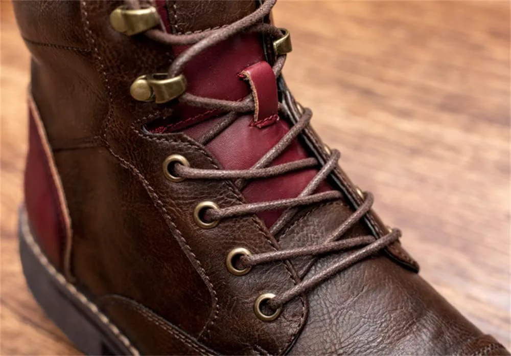 

Мужские ботинки CHUUMEE, повседневные мужские ботинки, мотоциклетные боевые ботинки, ботинки до щиколотки, коричневый