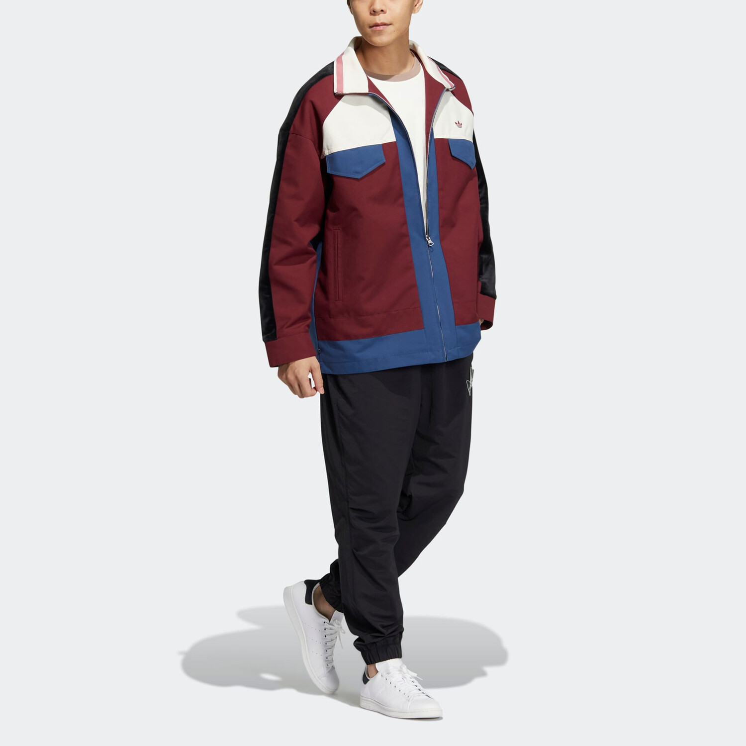 АНТИ-УНИВЕРСИТЕТСКАЯ КУРТКА Куртка мужская бордовая Adidas Originals, темно-красный — фото 4