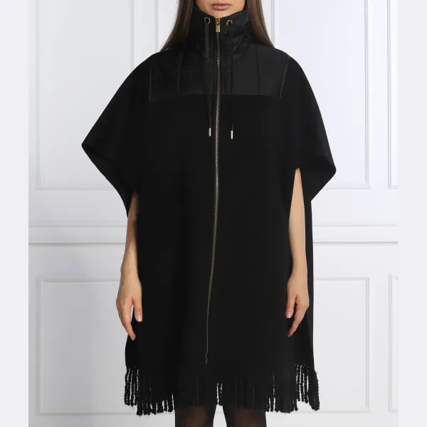 

Шерстяное пончо свободного кроя Mara. Pinko, черный