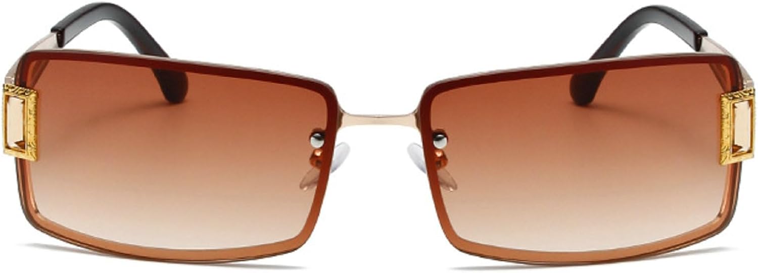 

Винтажные прямоугольные солнцезащитные очки для женщин и мужчин, модные солнцезащитные очки с бриллиантами, женские солнцезащитные очки со стразами, защита от УФ-излучения mincl, Brown