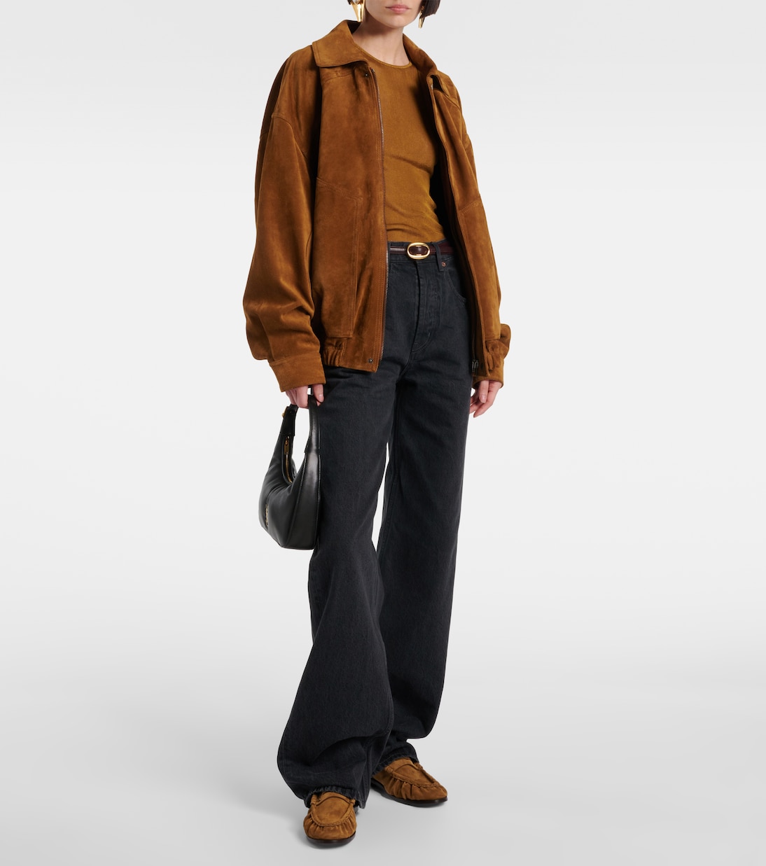Лоферы пенни лоуферы из замши Saint Laurent, Cuoio (Or Officier) — фото 3