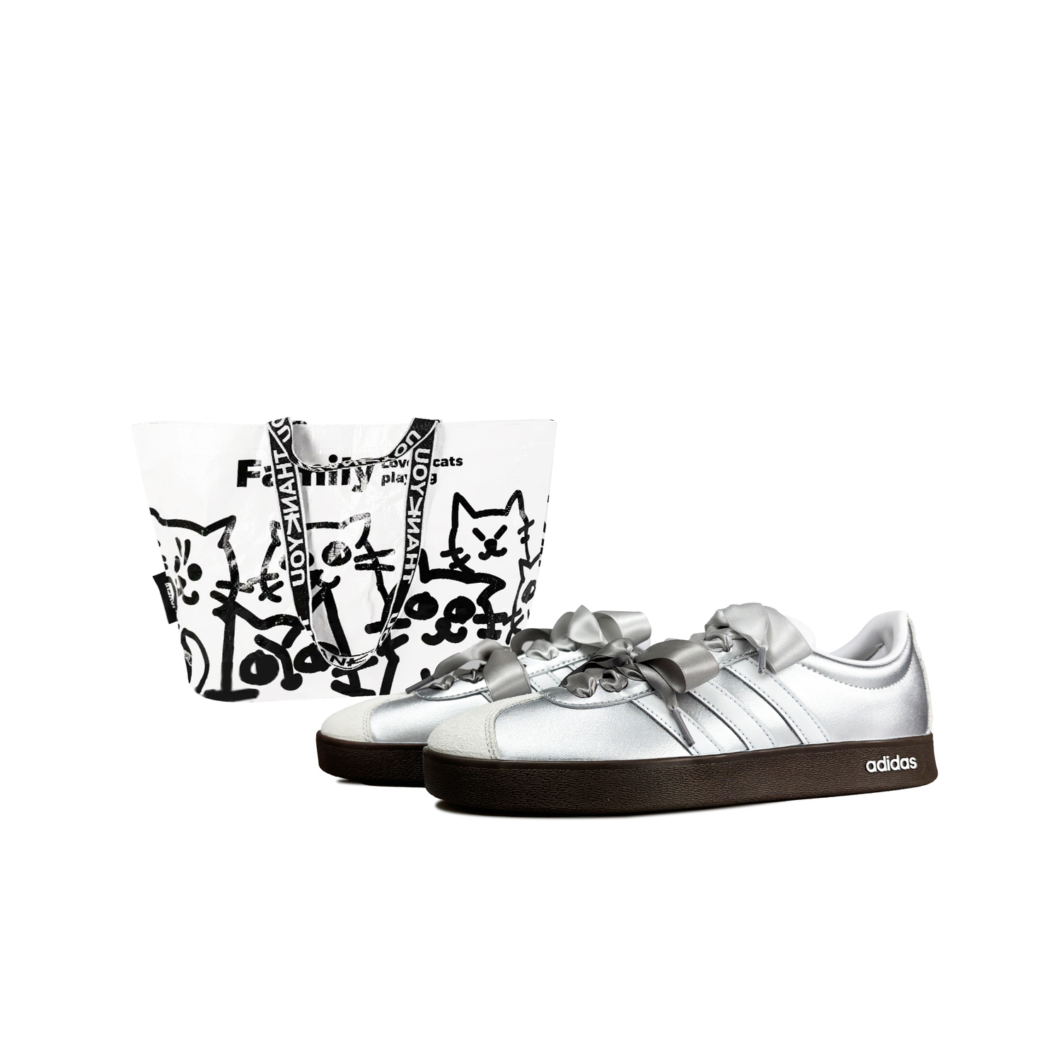 

Adidas Neo VL Court 2.0 Silver Sea противоскользящие износостойкие низкие скейтерские кроссовки унисекс серебристые, цвет Silver (Shopping Bag)