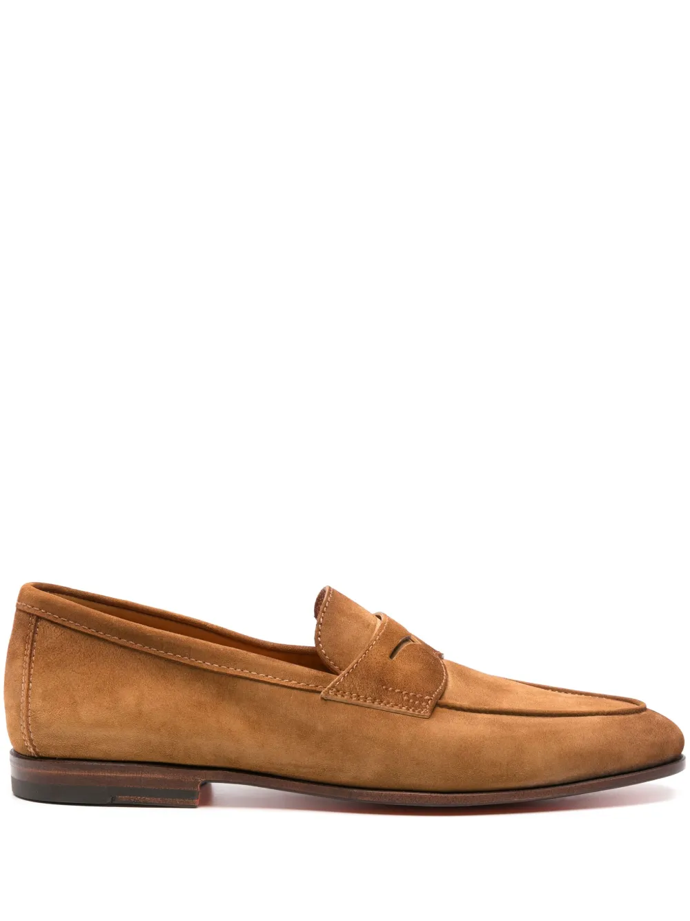 

Замшевые пенни-лоферы Santoni, коричневый