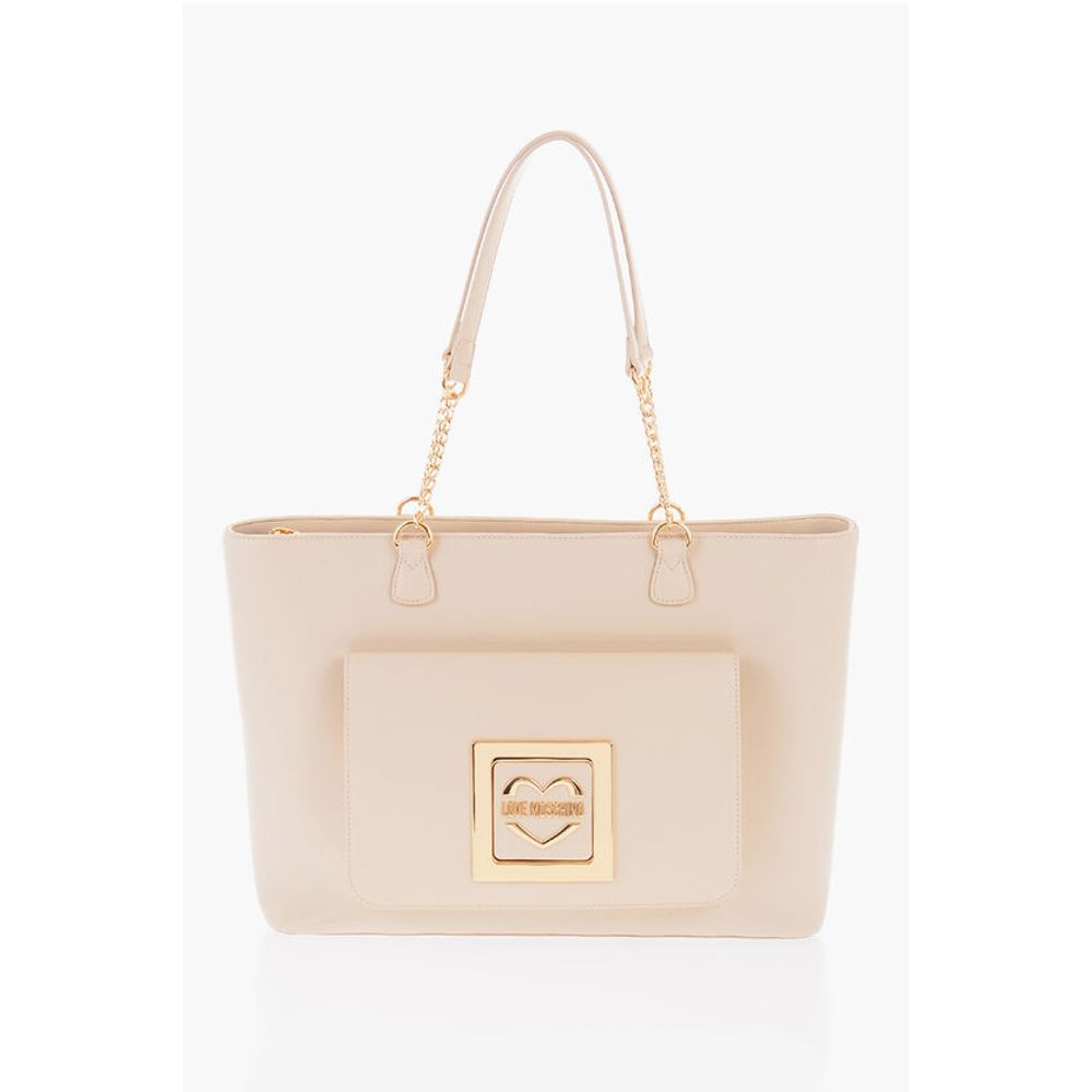 

Сумка-тоут LOVE из искусственной кожи с золотистыми деталями Moschino, Beige