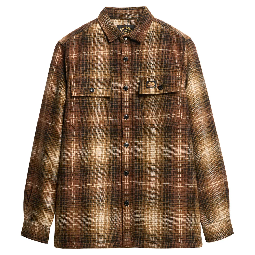 

Верхняя рубашка Superdry Wool Miller, коричневый