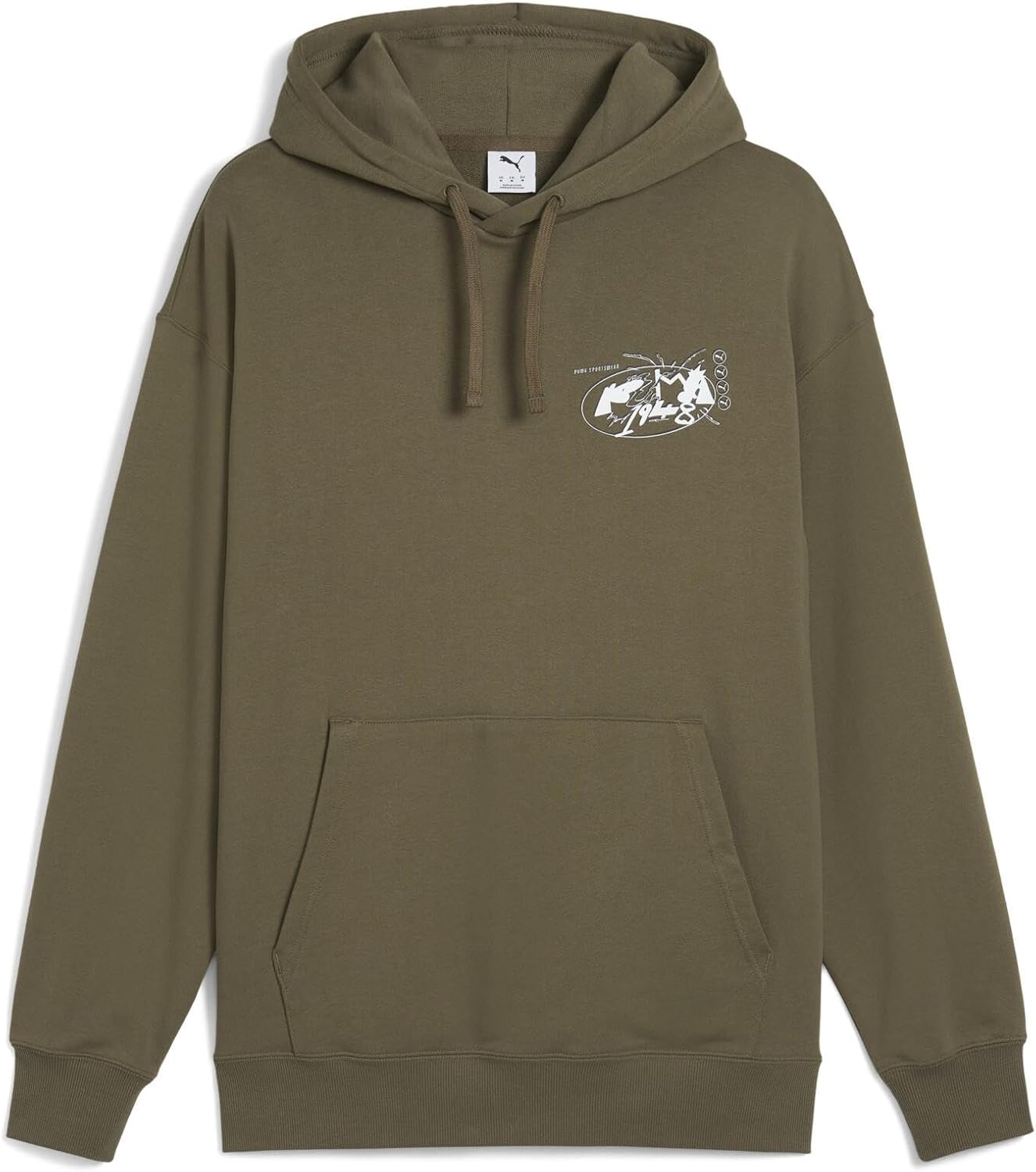 

Худи PUMA FUTURE.PUMA.ARCHIVE Relaxed Graphic Hoodie TR 631844 - повседневная спортивная худи свободного кроя для взрослых унисекс, зеленый