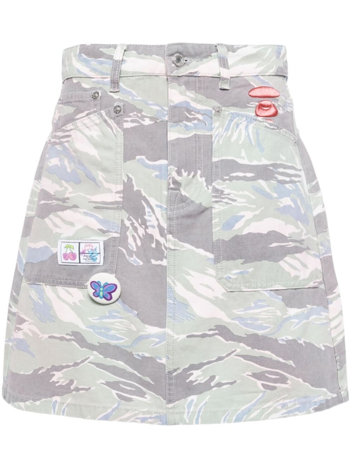 

Юбка мини с камуфляжным принтом AAPE BY *A BATHING APE, розовый