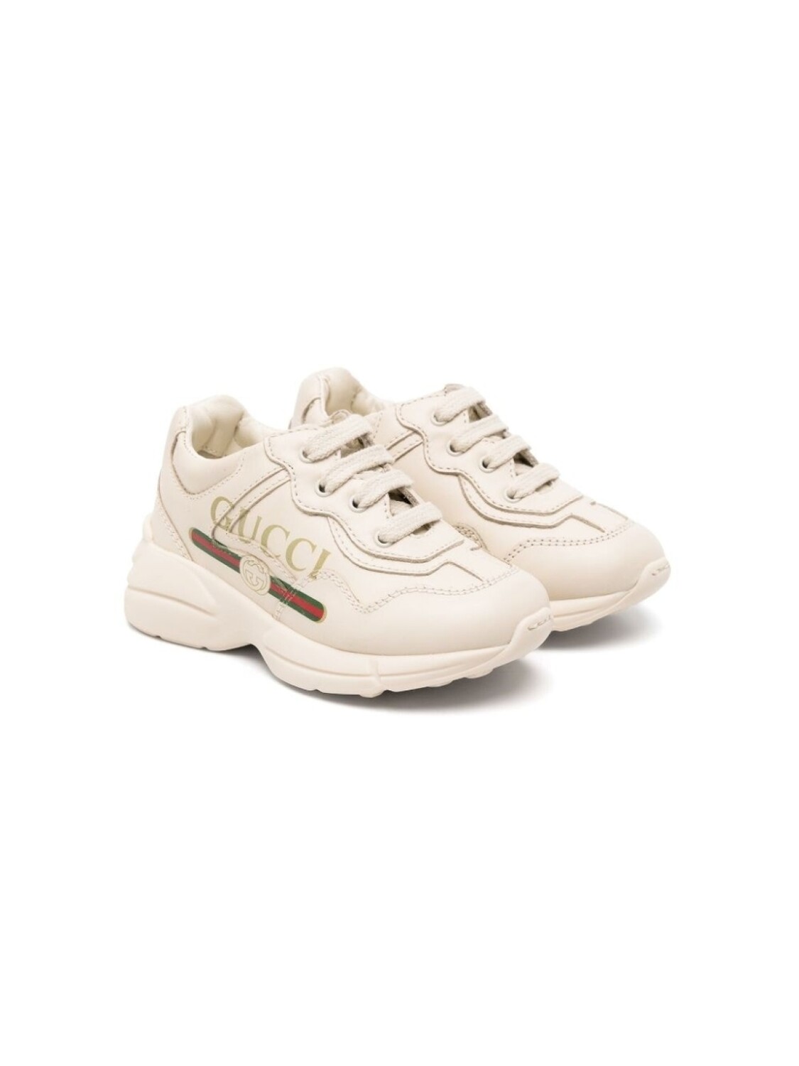 

Gucci Kids кроссовки Rhyton с логотипом, нейтральный цвет