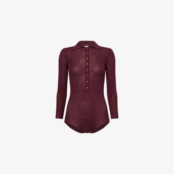 

Соланa водолазка из шерсти, шелка и кашемира The Frankie Shop, бордовый