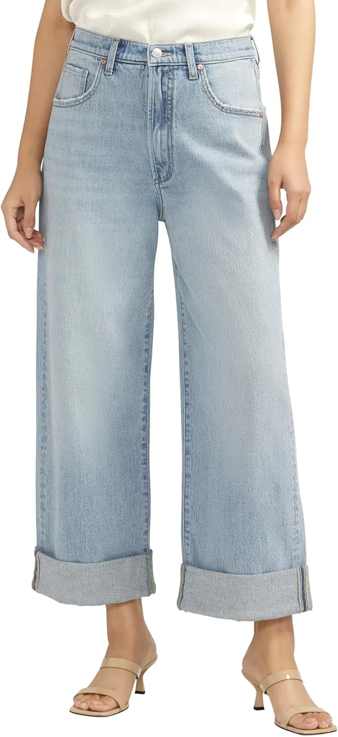 

Silver Jeans Co. Женские джинсы Baggy Mid Rise Wide Leg Cropped - Legacy
