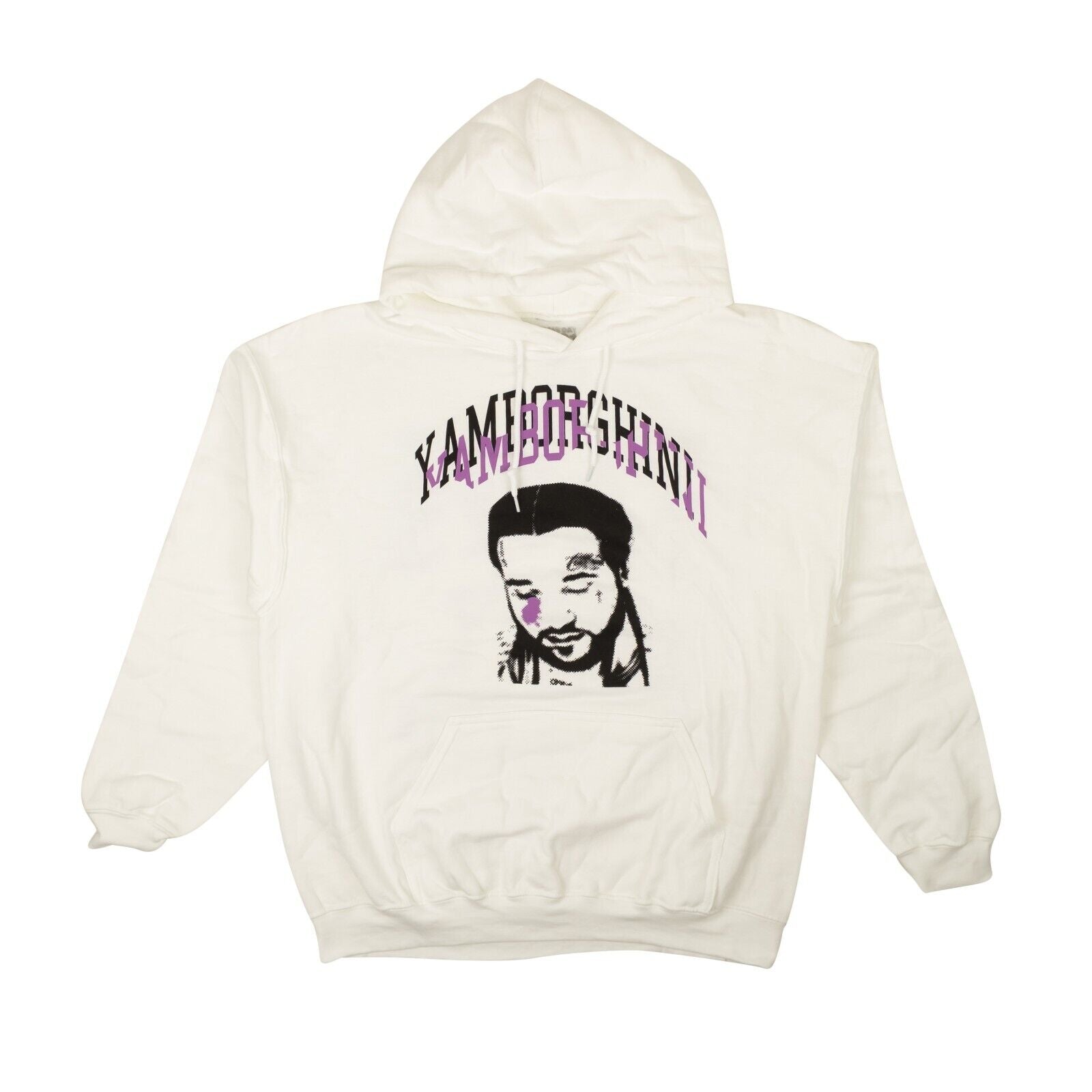 

Белая толстовка с капюшоном YAMS DAY Icon Face YAMBORGHINI
