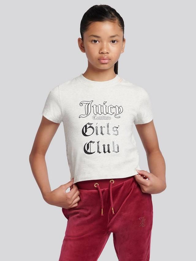 

Детская хлопковая футболка с надписью и сборками Juicy Couture, Vintage Grey Heather