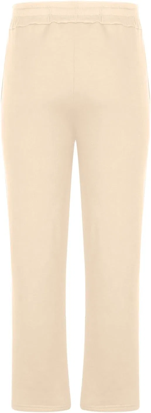 Спортивные брюки на флисе, свободные, с эластичным поясом, A02_beige — фото 2