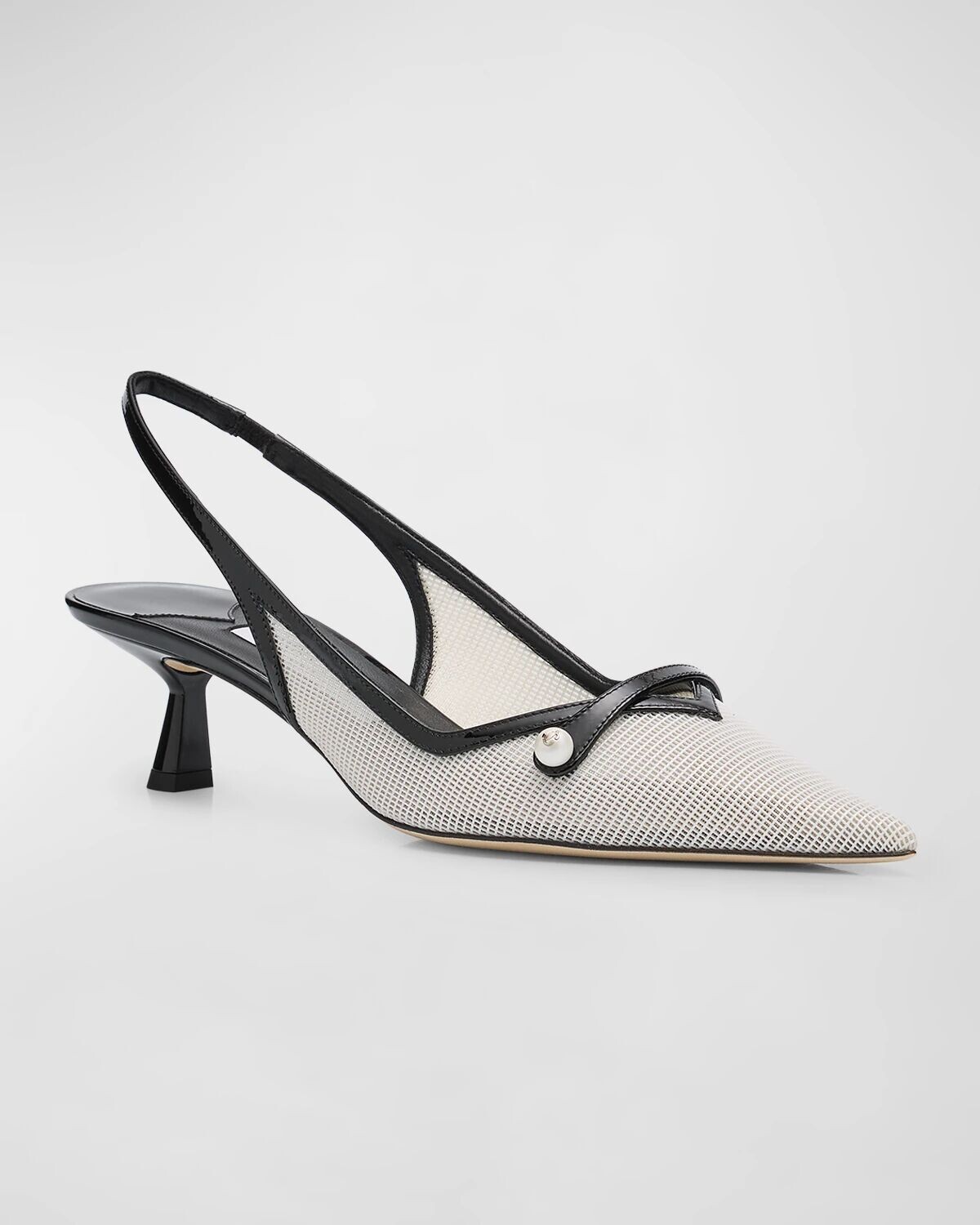 Туфли Amita с сетчатыми ремешками и пяткой на пятке Jimmy Choo, цвет Latte/Black — фото 3