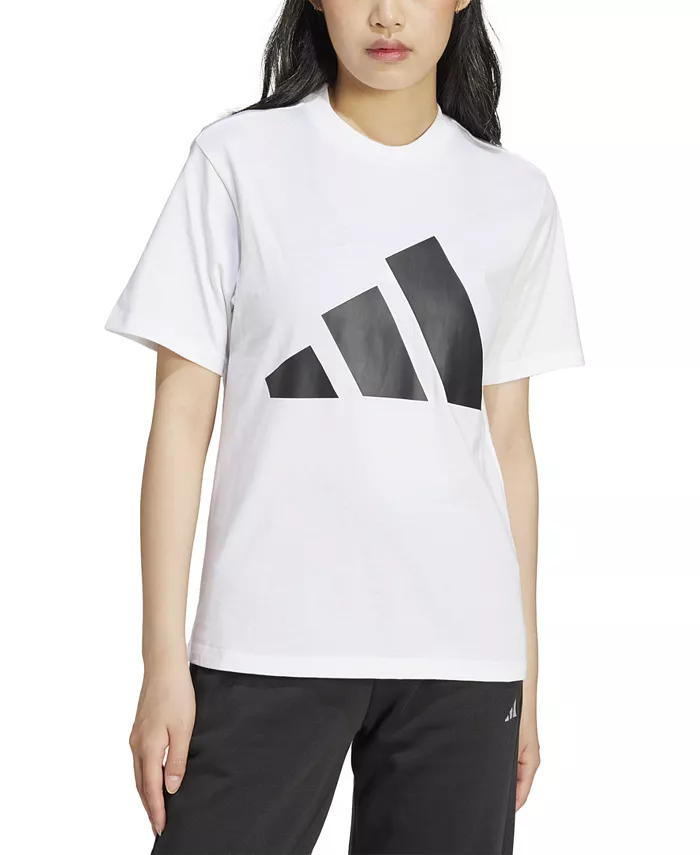 

Женская хлопковая футболка Essentials с крупным логотипом adidas, белый