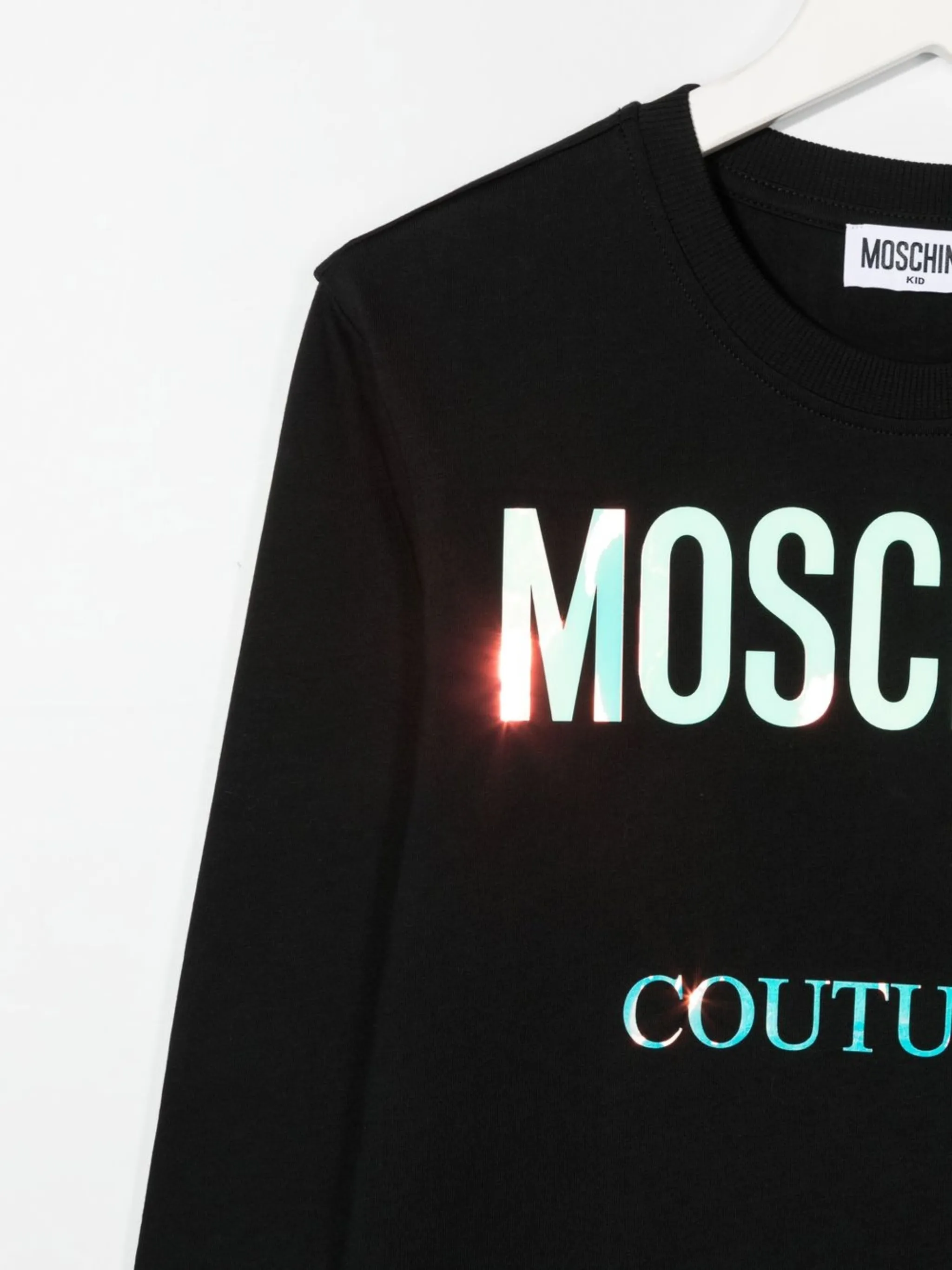 Футболка с длинными рукавами и логотипом Moschino Kids, черный — фото 3