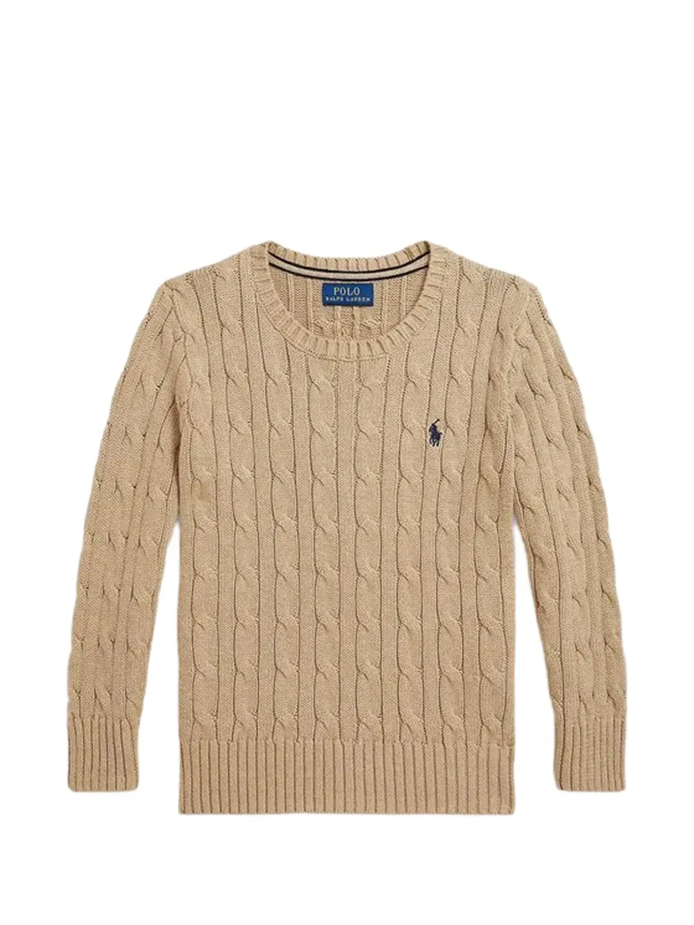 Вязаный свитер с круглым вырезом POLO RALPH LAUREN KIDS, бежевый