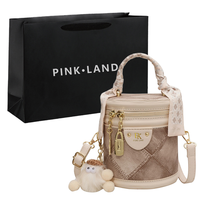 

PINK·LAND Женская сумка из искусственной кожи на одно плечо, белые/черные/синие