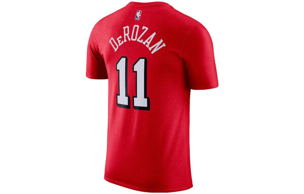 Футболка Men's Nike SS22 NBA Round Neck Pullover Basketball Sports Short Sleeve Chicago Bulls Derozan No. 11 Red T-Shirt, мультиколор — фото 2