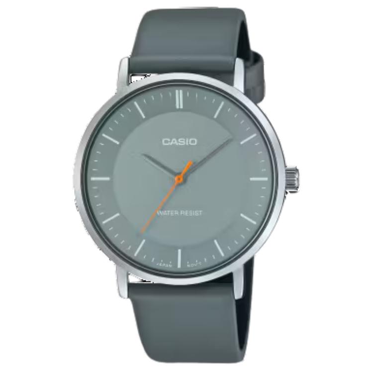 

CASIO Часы с кварцевым механизмом и кожаным ремешком, унисекс, циферблат green