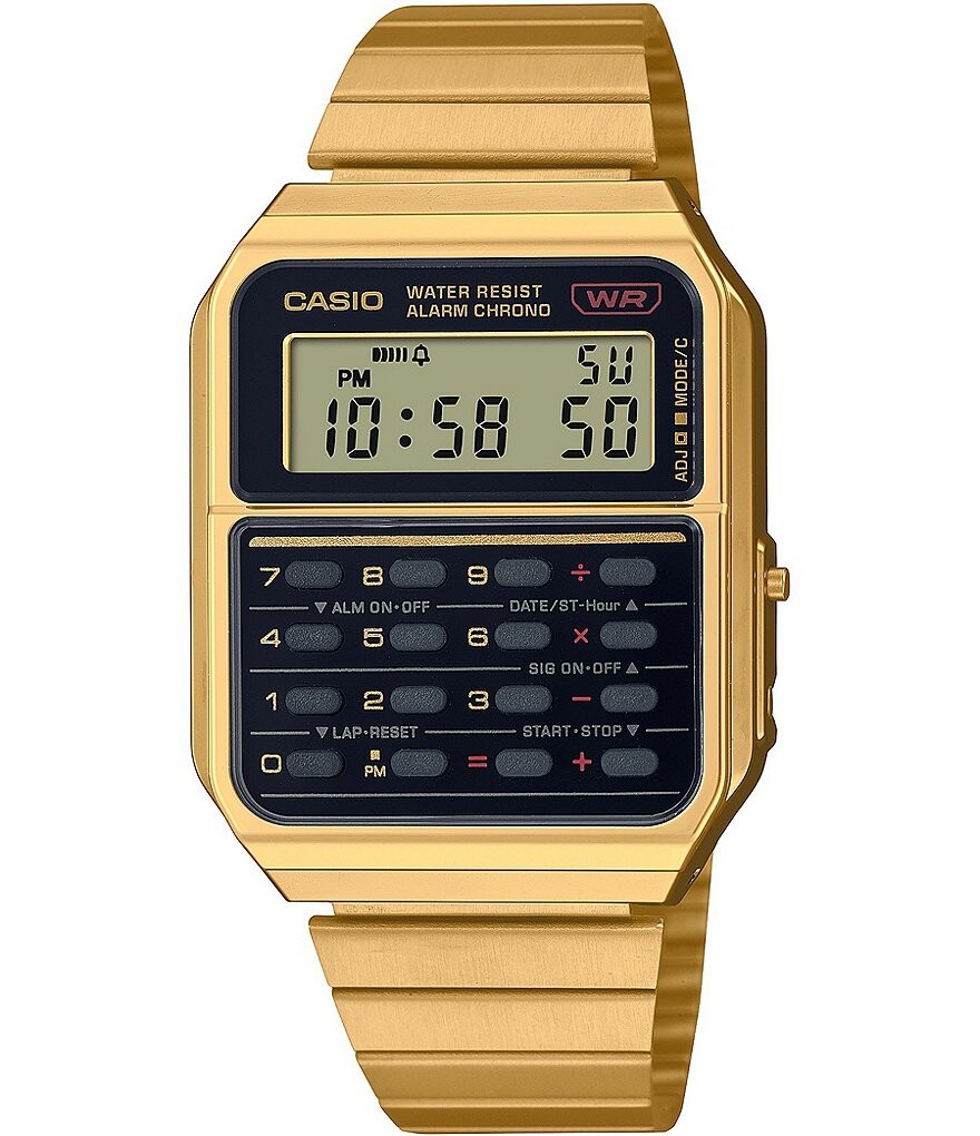 

Мужские часы G-Shock с цифровым золотистым браслетом из нержавеющей стали, золотой
