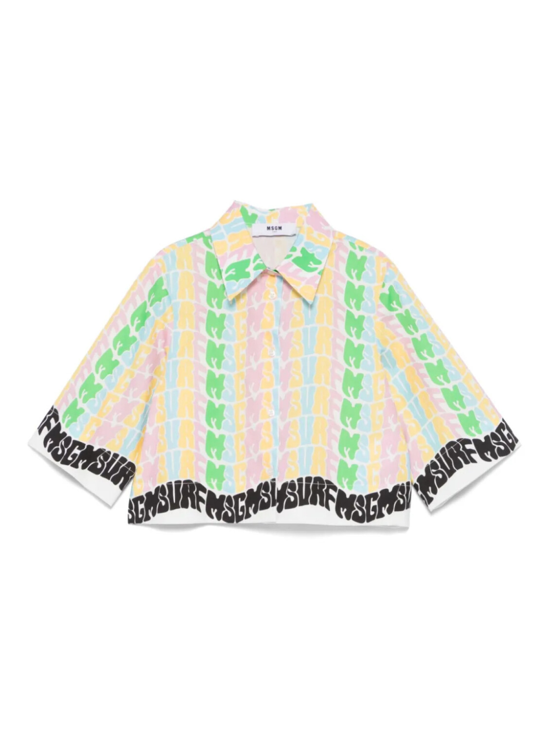 

MSGM Kids рубашка с логотипом, белый