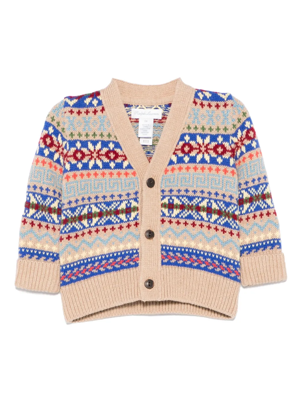 

Кардиган с узором фэр-айл POLO RALPH LAUREN KIDS, нейтральный