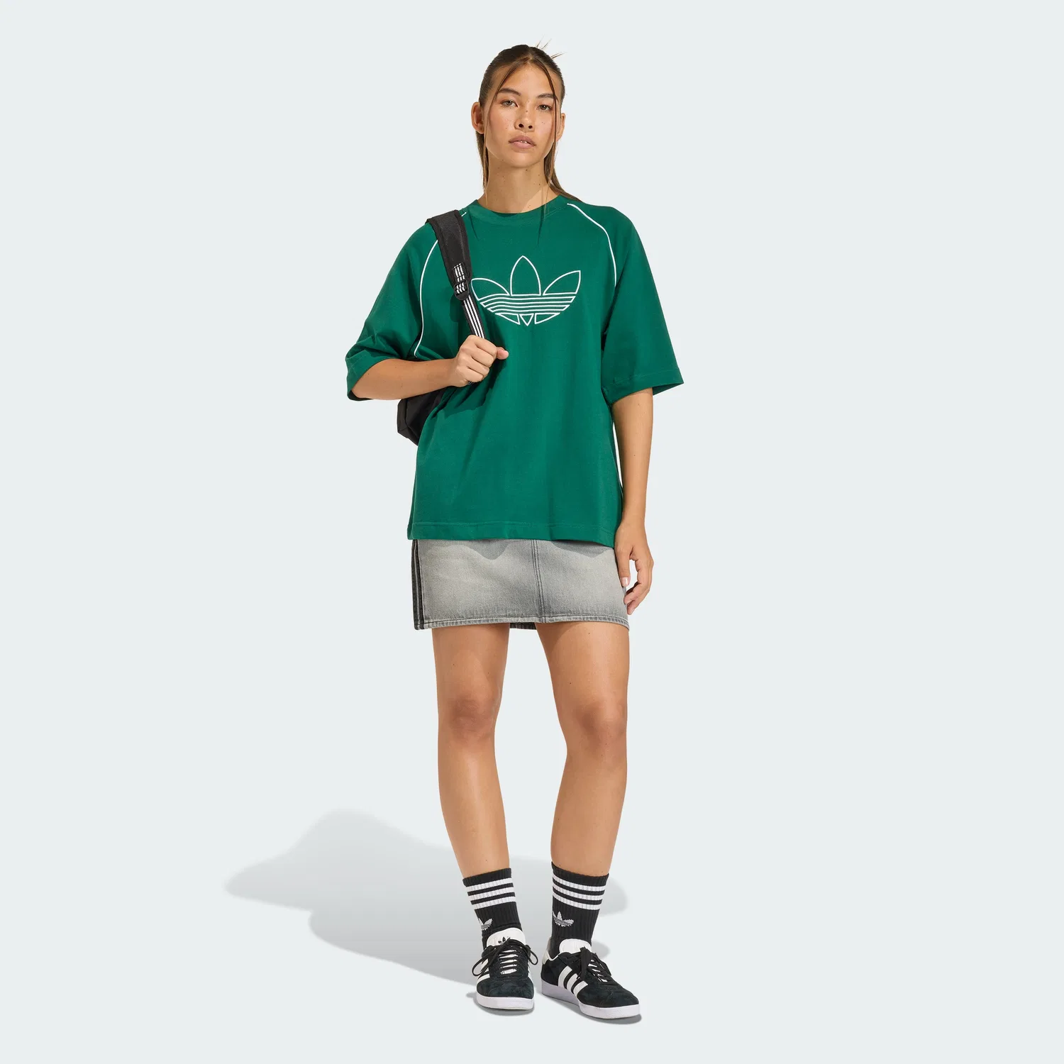 Женская джинсовая юбка с тремя полосками от Adidas — фото 3